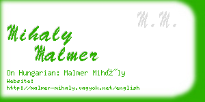 mihaly malmer business card